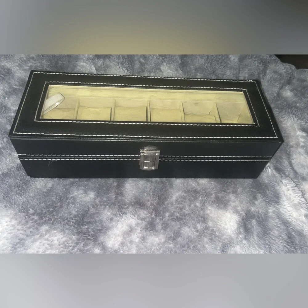 Watch Box Case Organizer 6 Slots Watches Holder Jewelry Storage Display Gift